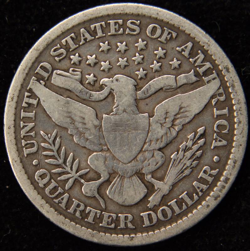 lot 22 image: 1894 BARBER SILVER QUARTER VG10