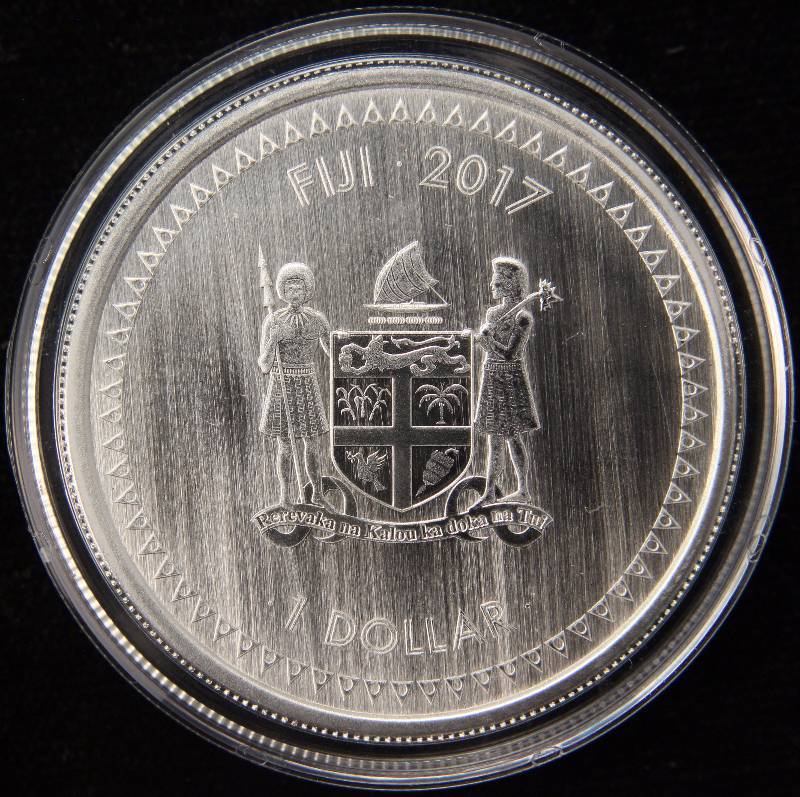 lot 24 image: 2017 FIJI GREAT WAVE 1 TROY OZ. .999 FINE SILVER IN AIRTIGHT