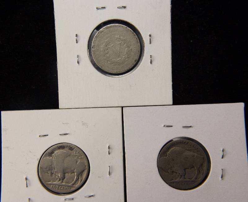 lot 41 image: GROUP OF 3 NICKELS 1903 V, 1925, & 1926 BUFFALO