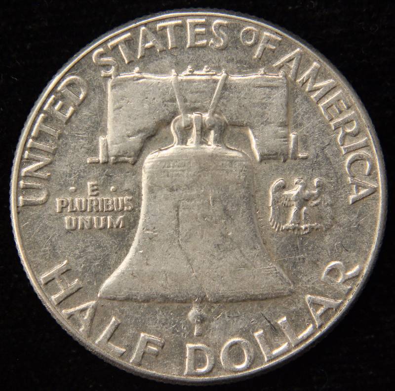 lot 49 image: 1963 FRANKLIN SILVER HALF DOLLAR VF