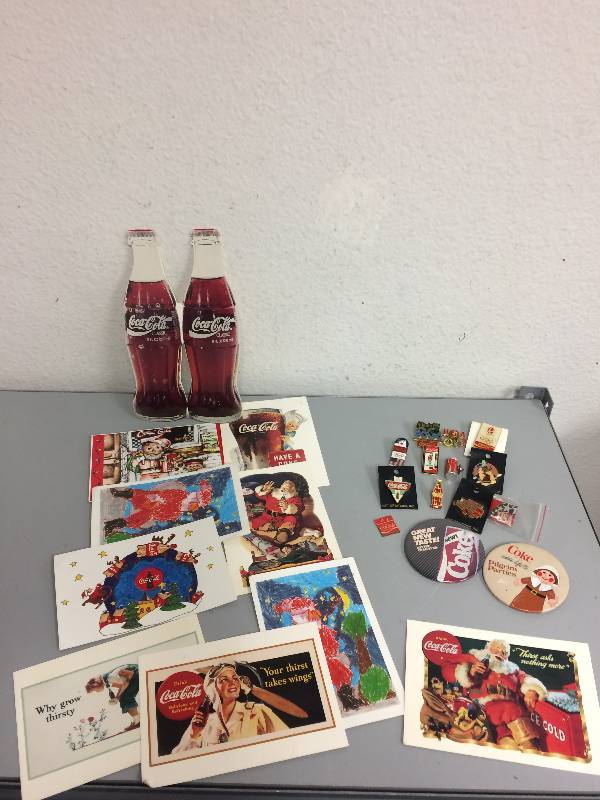 lot 5 image: Coca-Cola Lapel Pins and Postcards
