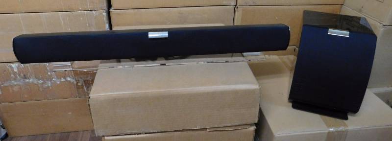 lot 1 image: NEW Vizio Soundbar (PX8845) & Vizio Subwoofer (PX8852)
