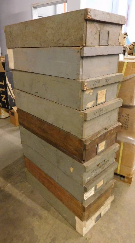lot 36 image: 9 Vintage Wooden Boxes (approx. 12.5 x 27 x 5.5)