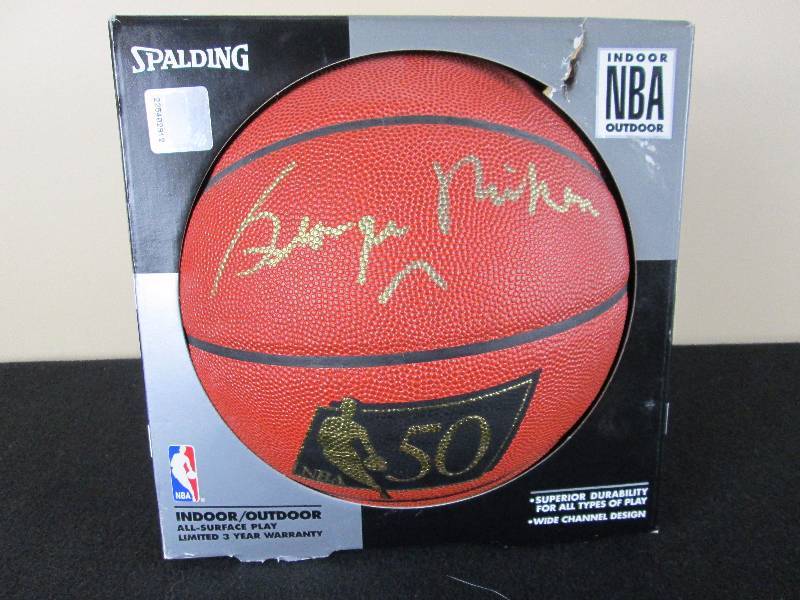 lot 76 image: George Mikan Autographed Basketball