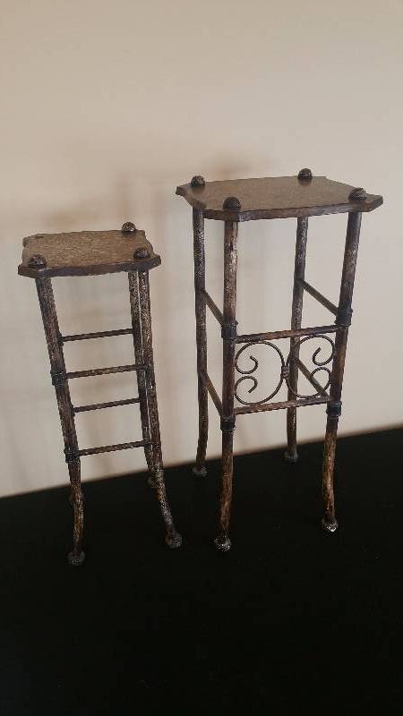 lot 35D image: Antiqued Plant Stands