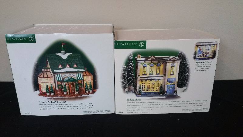 lot 128 image: Department 56 Christmas Village x2