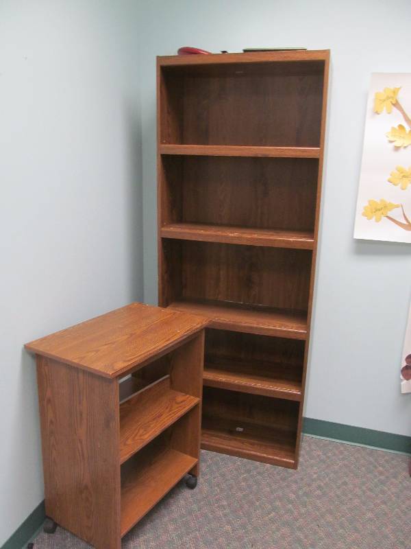 lot 238 image: bookshelf, cart
