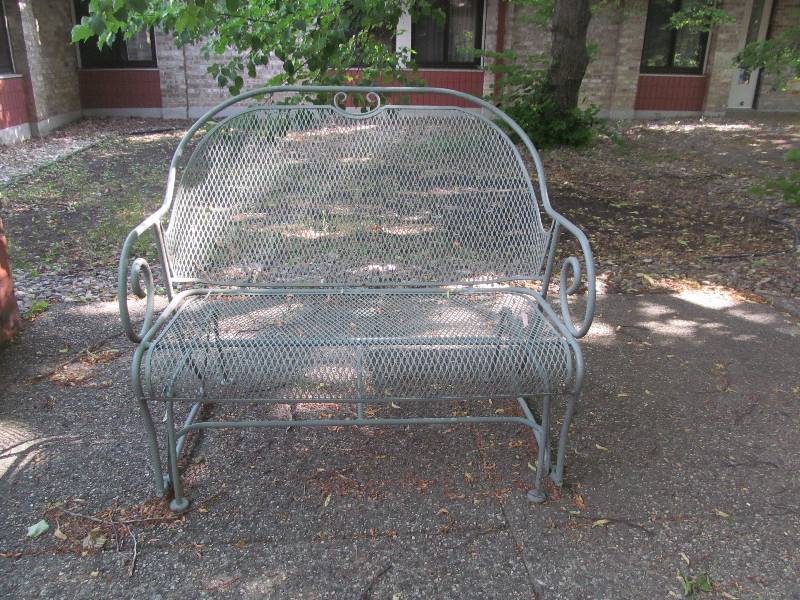 lot 549 image: wire glider rocker bench
