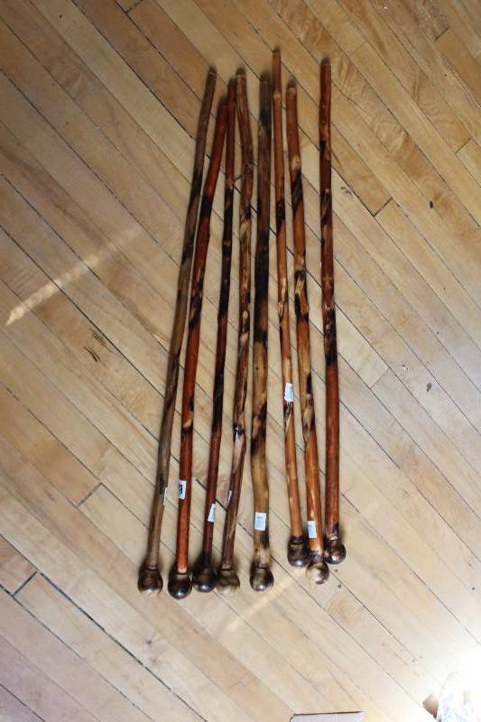lot 1954 image: Lot of (8) Wood Walking Canes