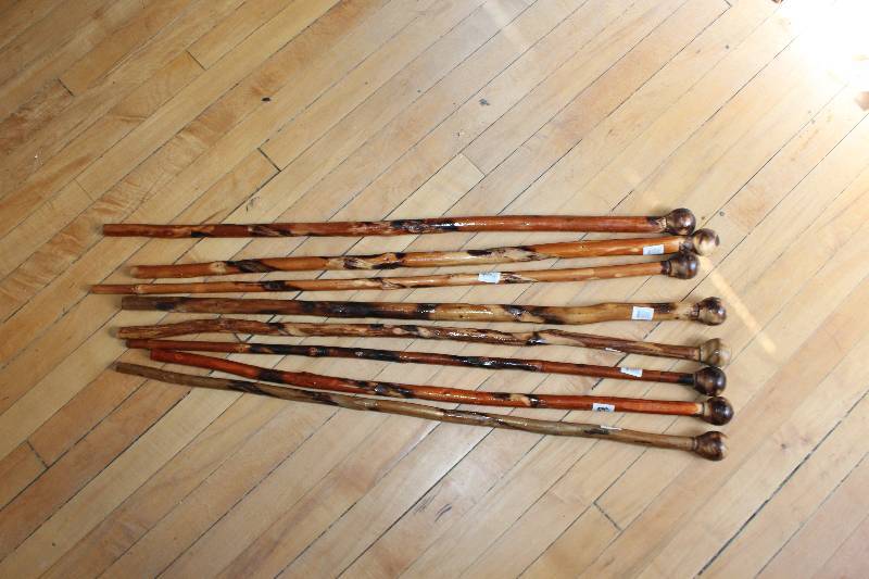 lot 1953 image: Lot of (8) Wood Walking Canes