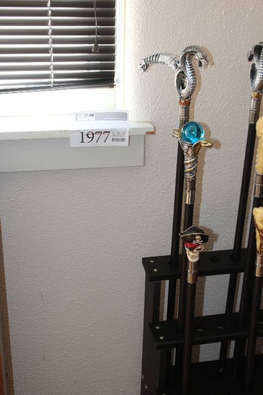 lot 1951 image: Lot of (3) Walking Sticks