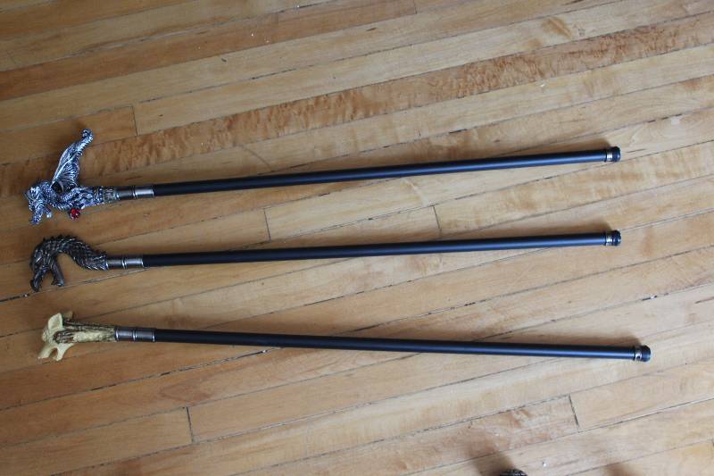 lot 1946 image: Lot of (3) Walking Sticks