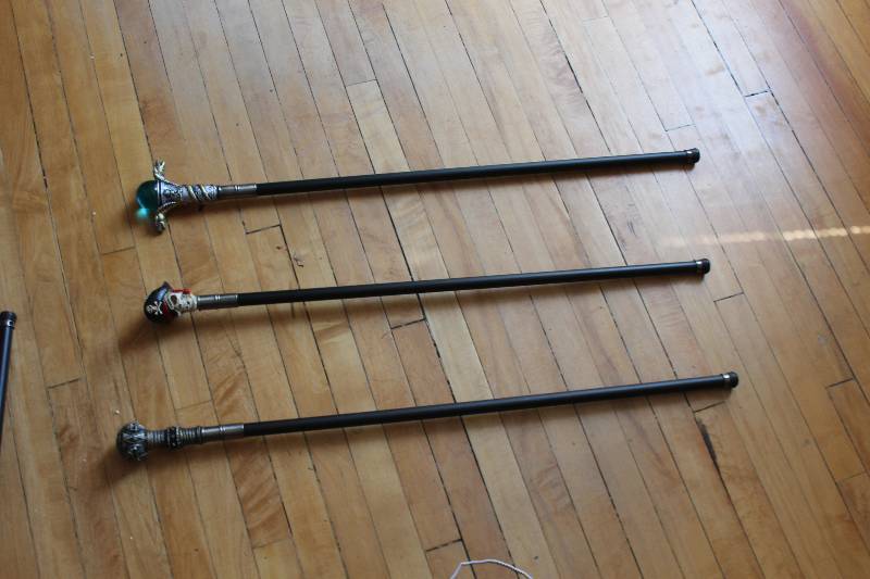 lot 1947 image: Lot of (3) Walking Sticks