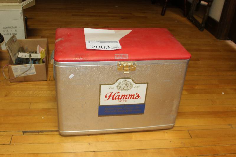 lot 2003 image: Hamms Beer Stainless Steel Ice Chest