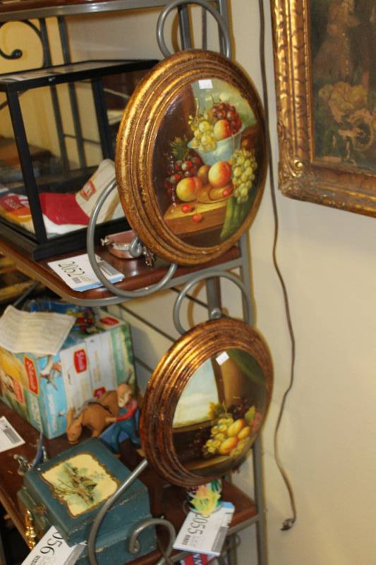 lot 2060 image: Lot of (2) Fruit Decorative Wall Emblems