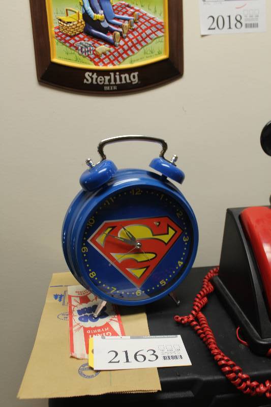 lot 2163 image: Super-man Battery Operated Wall-mount Alarm Clock
