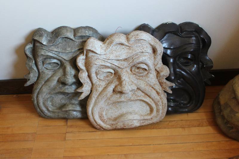 lot 2178 image: Lot of (3) Scary Face Decorative Art