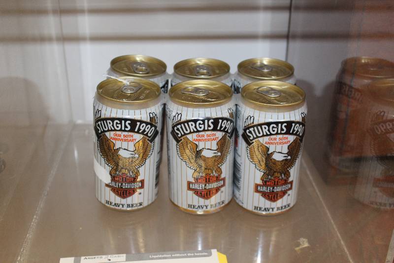 lot 2133 image: 6-Cans of 1990 Sturgis Harley Davidson Beer
