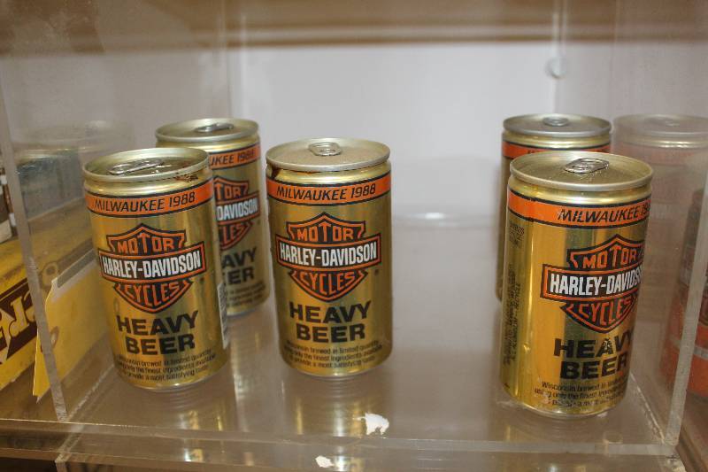 lot 2145 image: Lot of (5) Cans of Harley Davidson Heavy Beer