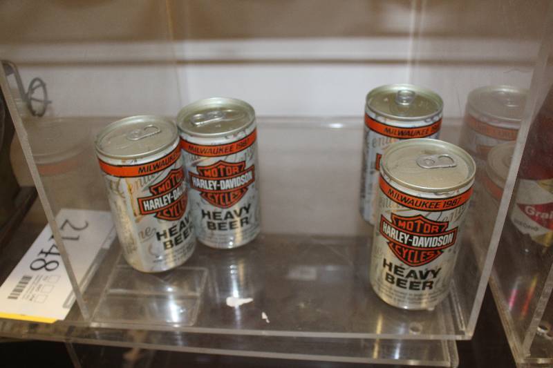 lot 2146 image: Lot of (4) Cans of Harley Davidson Heavy Beer