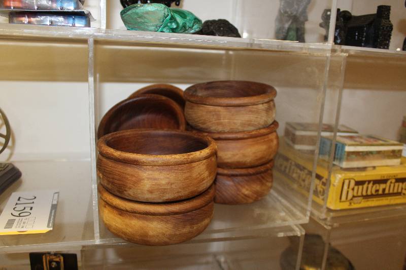 lot 2155 image: Lot of (8) Wood Bowls