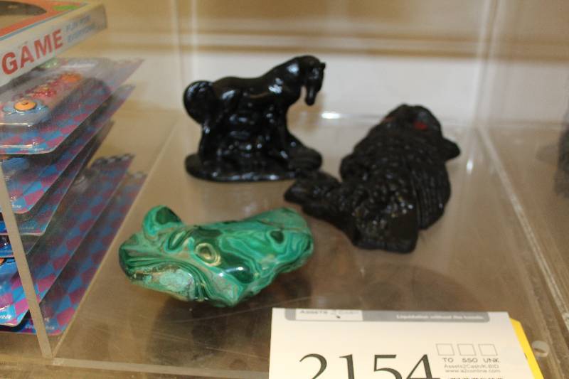 lot 2154 image: Horse, Owl, Fish Figurines