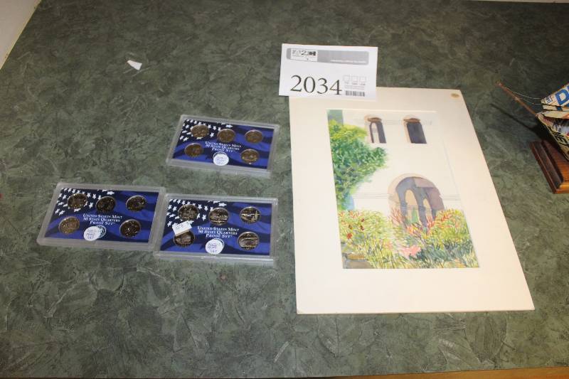 lot 2034 image: U.S. Mint 50 State Quarters Proof Sets, 1995 Print by Manfred