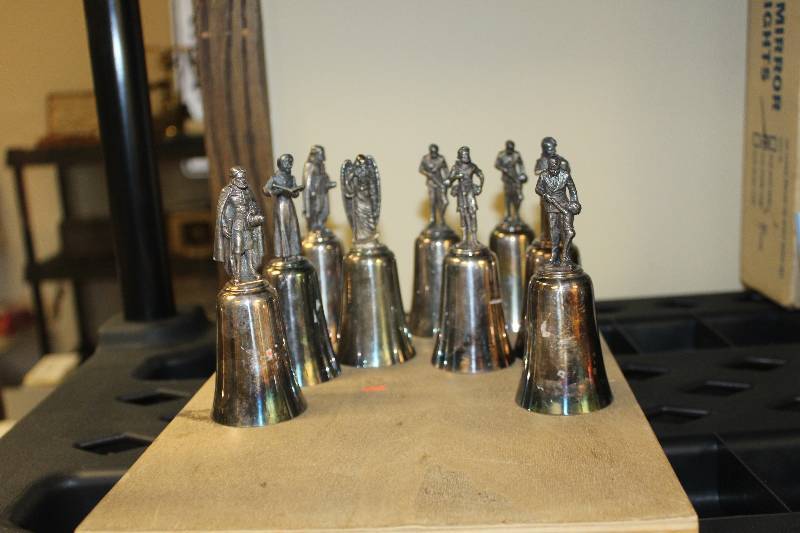 lot 2107 image: Lot of (9) Ornate Hand Bells