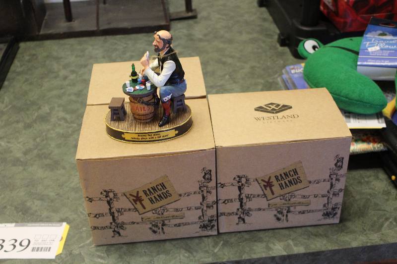 lot 2339 image: Lot of (3) Ranch Hands Gambler Figurines