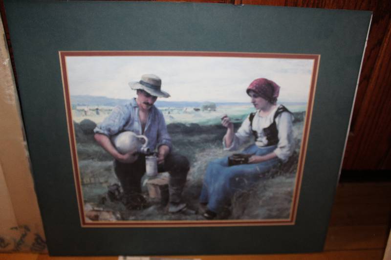 lot 2372 image: Campground Framed Matted Wall Art