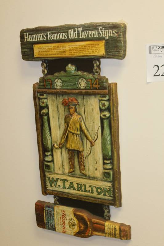 lot 2260 image: Hamms Beer 1774 Famous Old Tavern Signs - W. Tarlton