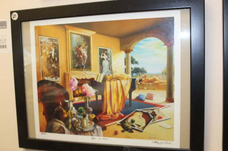 lot 2272 image: Aqua de Amor By Orlando #18500 Framed Limited Edition Print