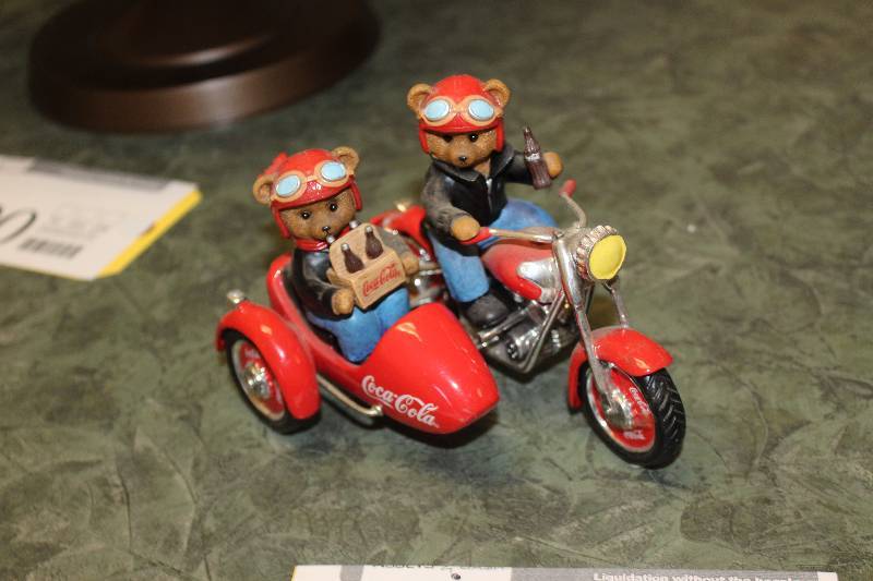 lot 2411 image: Coca-Cola Bears in Sidecar Motorcycle