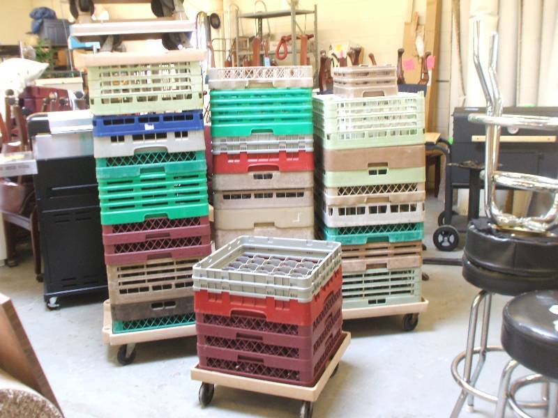 DISH RACKS AND DOLLIES