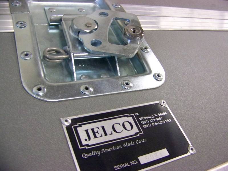 lot 25 image: Large, Heavy-Duty Foam-Lined Jelco ATA-Rated Hard-Sided Case with Casters