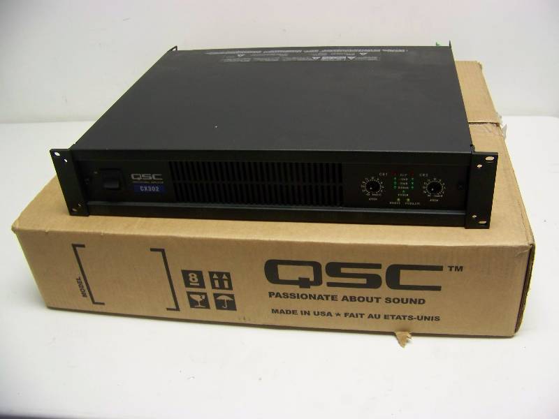 lot 10 image: QSC CX-302 (CX302) 2-Channel Direct Output ProfessionalCommercial Audio Amplifier