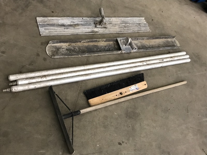 lot 34 image: Lot Of Concrete Float Tools, Brush,...