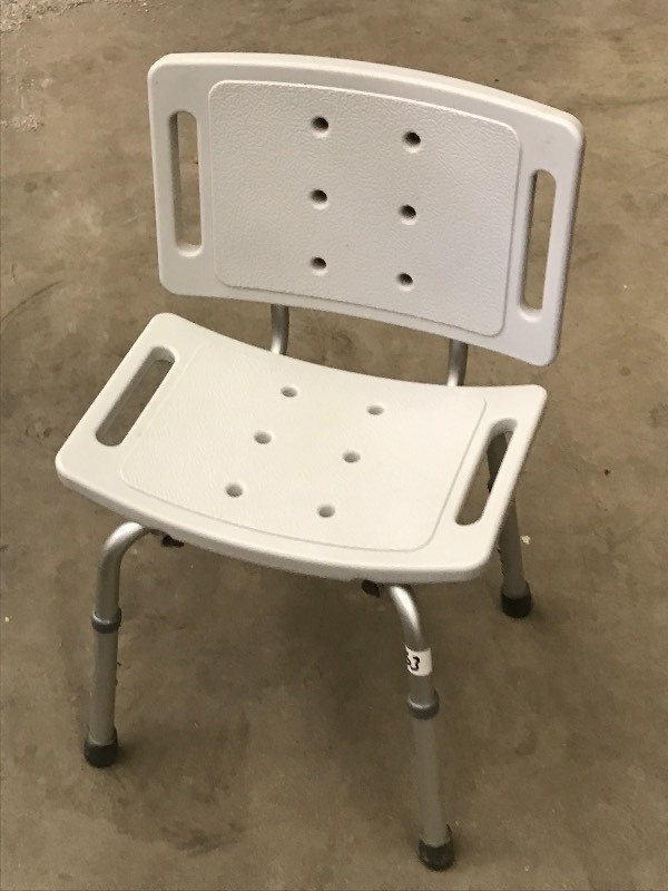 lot 63 image: Adjustable Height Shower Chair, Unu...