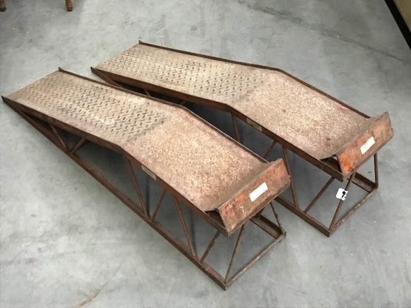 lot 95 image: Set Of Heavy Duty Steel Car Ramps ...