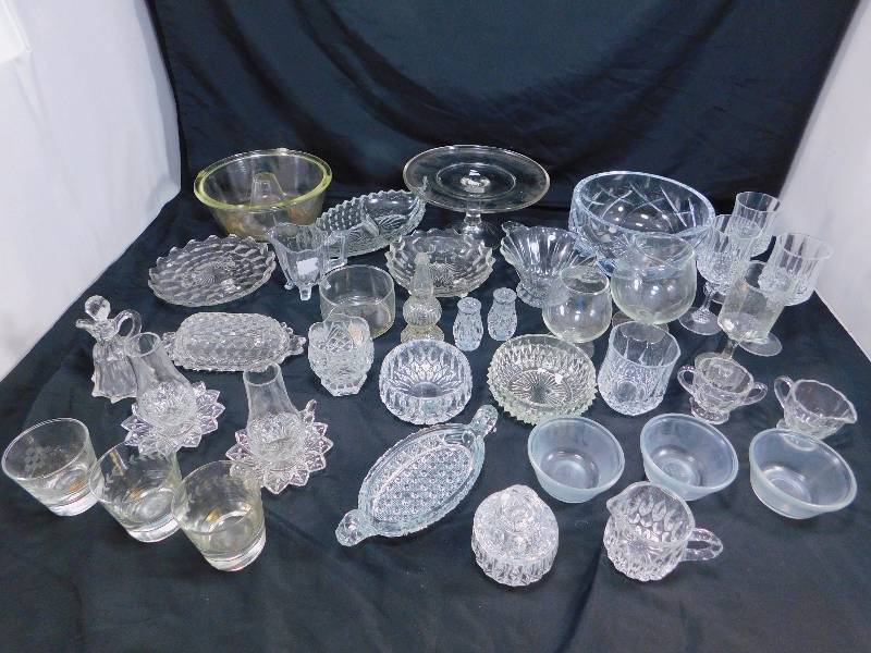 lot 30 image: Lot of Clear Glass Items - Lead Crystal - VintageAntique