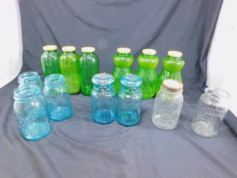 lot 39 image: Lot of Vintage Glass Jars & Ball Canning Jars