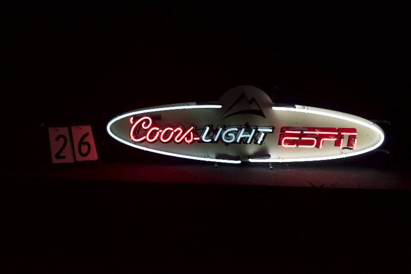 lot 26 image: Coors Light ESPN, neon beer sign