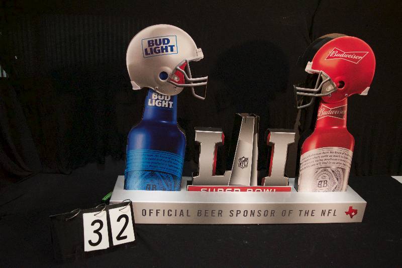 lot 32 image: Budweiser Super Bowl LI 51, cardboard liquor display