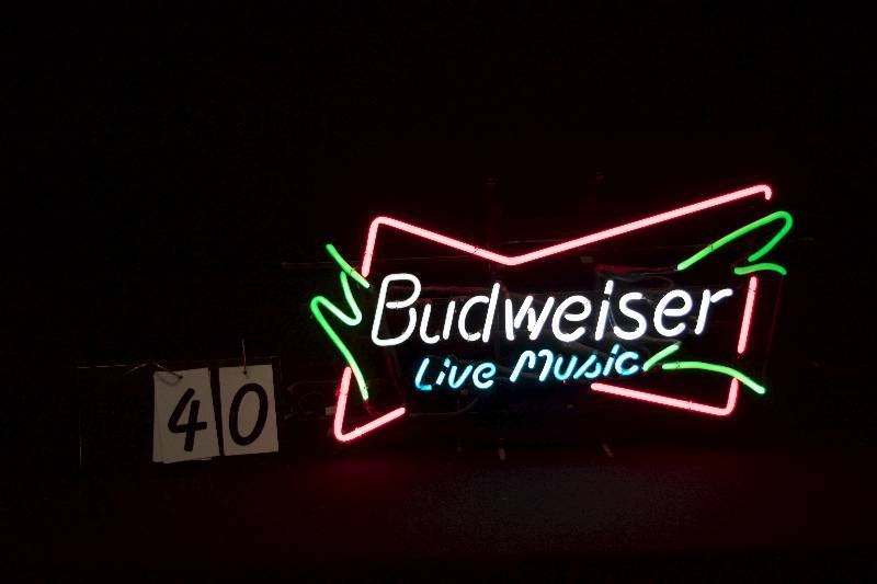 lot 40 image: Bud Live Music neon sign