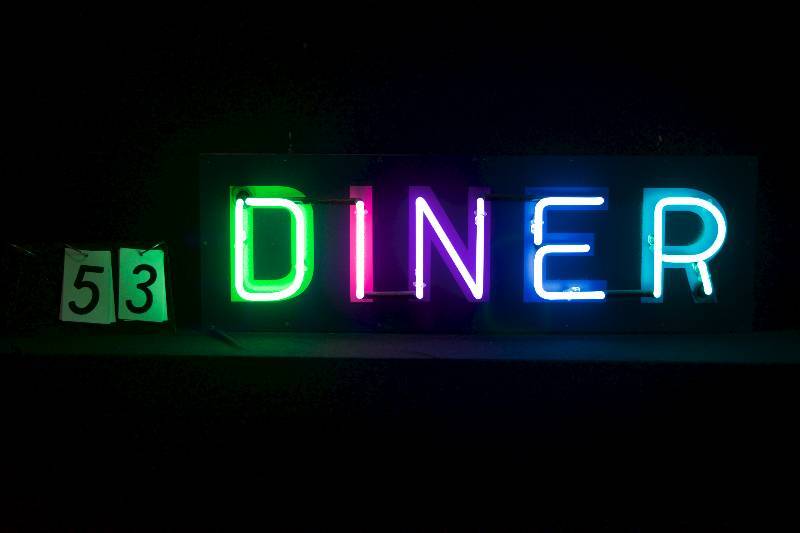 lot 53 image: Diner multi-colored neon sign