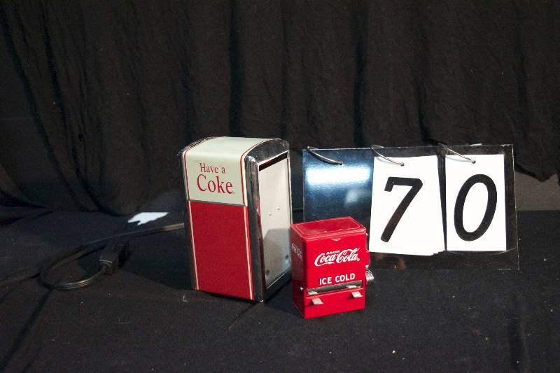 lot 70 image: Coke  Coca-Cola napkin dispenser and toothpick holder, not old