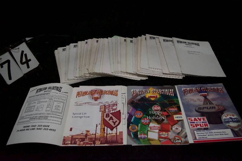 lot 74 image: Petroleum Collectibles Monthly 47 issues - lots of articles relating to the petroleum collectibles hobby, issue dates not current, but still loaded with information and photographs