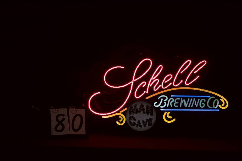 lot 80 image: Schells Brewing Company neon with Man Cave light box, always a popular sign