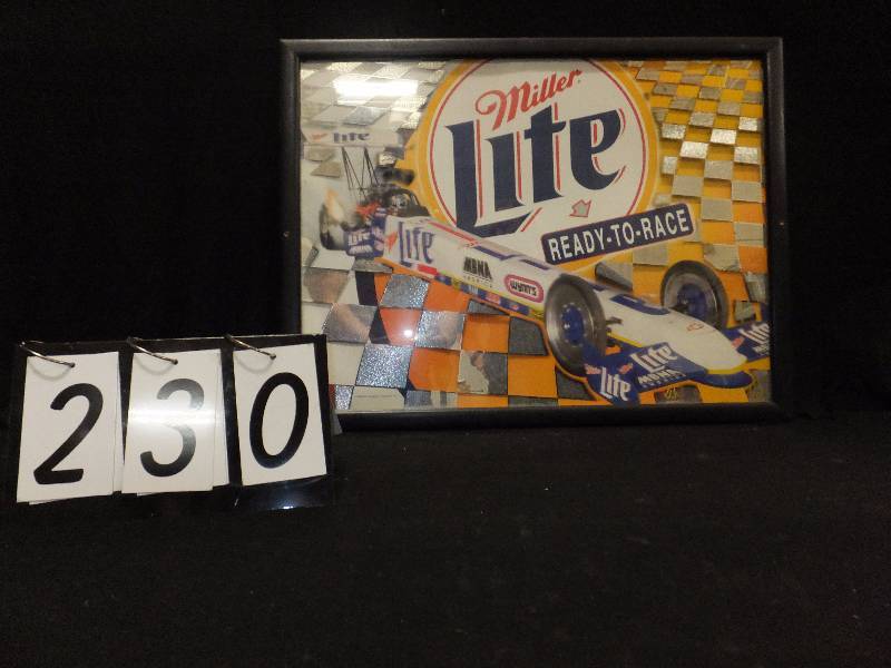lot 230 image: Miller Lite Top Fuel Dragster mirror, Ready to Race