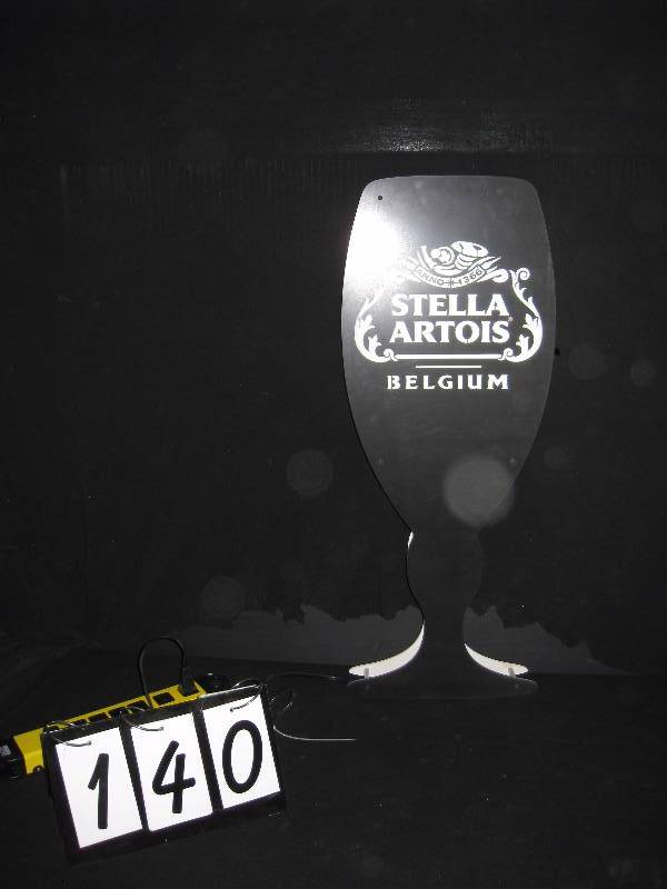 lot 140 image: Stella Artois plastic light up hanging sign